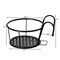 Gardenised Set of 4 Decorative Round Iron Hanging Bucket Style Plant Pot Holders and Flower Baskets with Hooks for Railing Fence Balcony Deck Patio Porch Garden Yard Indoor and Outdoor Home Use
